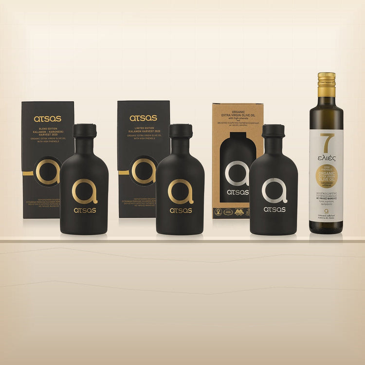 ATSAS high‑polyphenol extra virgin olive oil bottles from Cyprus